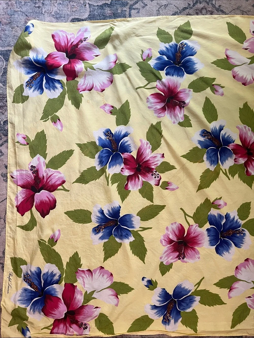 Polo Ralph Lauren silk scarf, floral, vintage, botanical